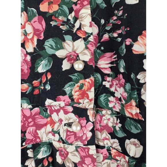 VTG Cottage Karin Stevens Lace collar Floral Button Front Dress, Women's Size 8 - Picture 8 of 12